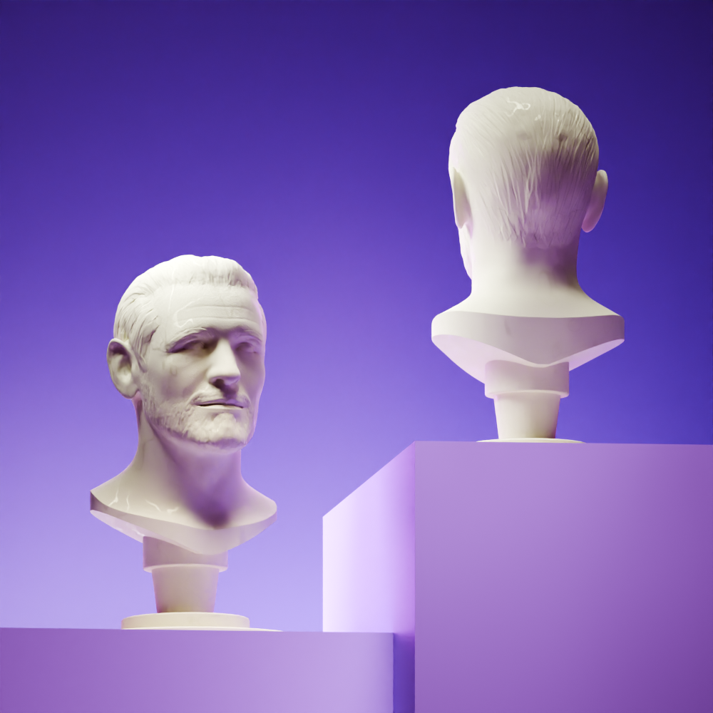 George Clooney Bust Front View